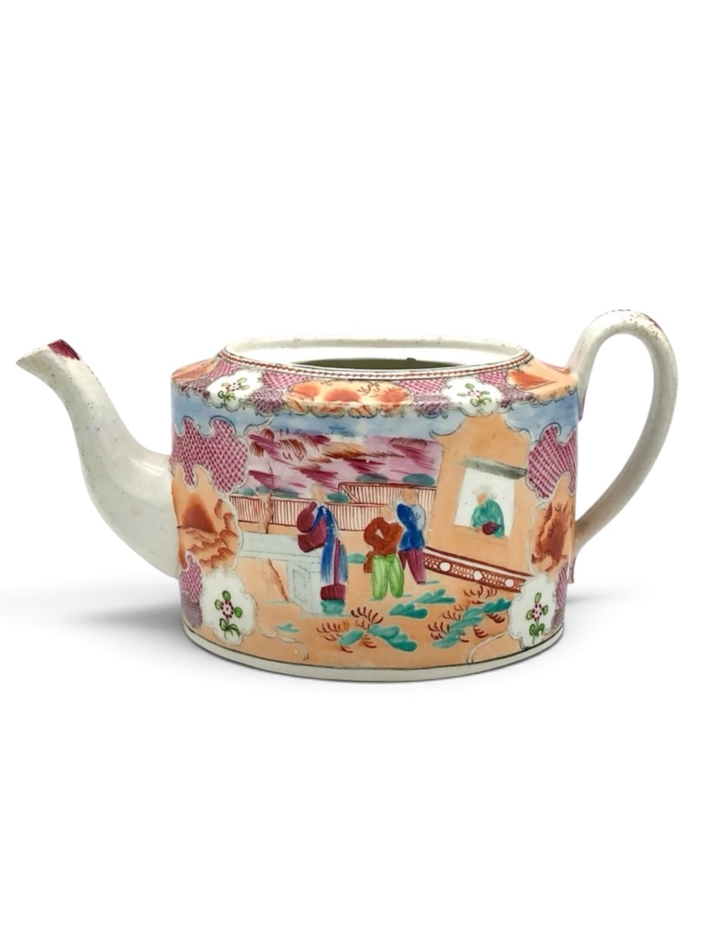 Coming Soon Kintsugi Antique Georgian New Hall Teapot Boy in the Window C19th
